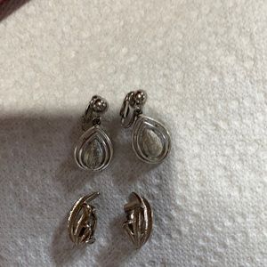 2 pair clip on earrings